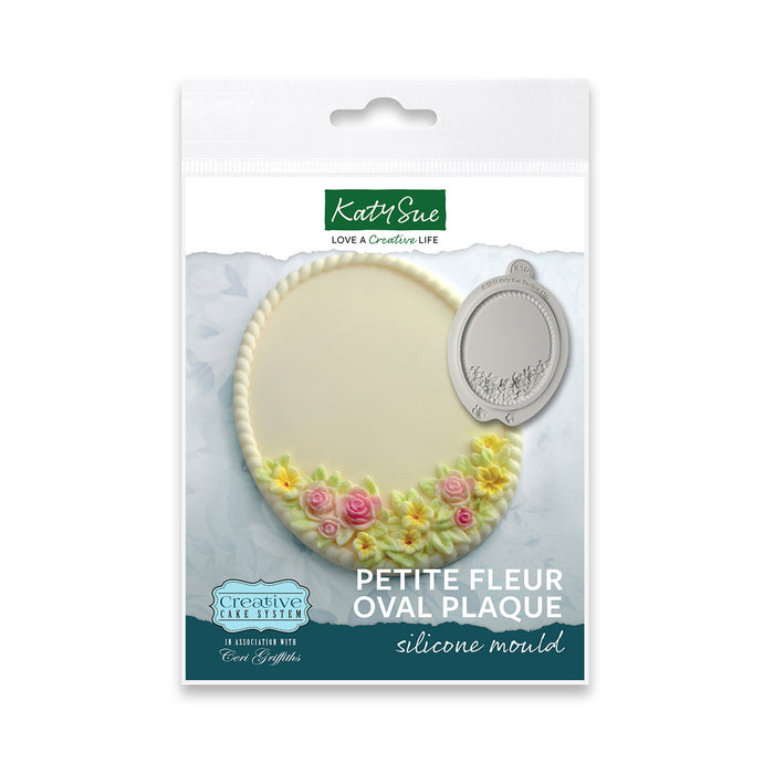 Petite Fleur Oval Plaque Silicone Mould