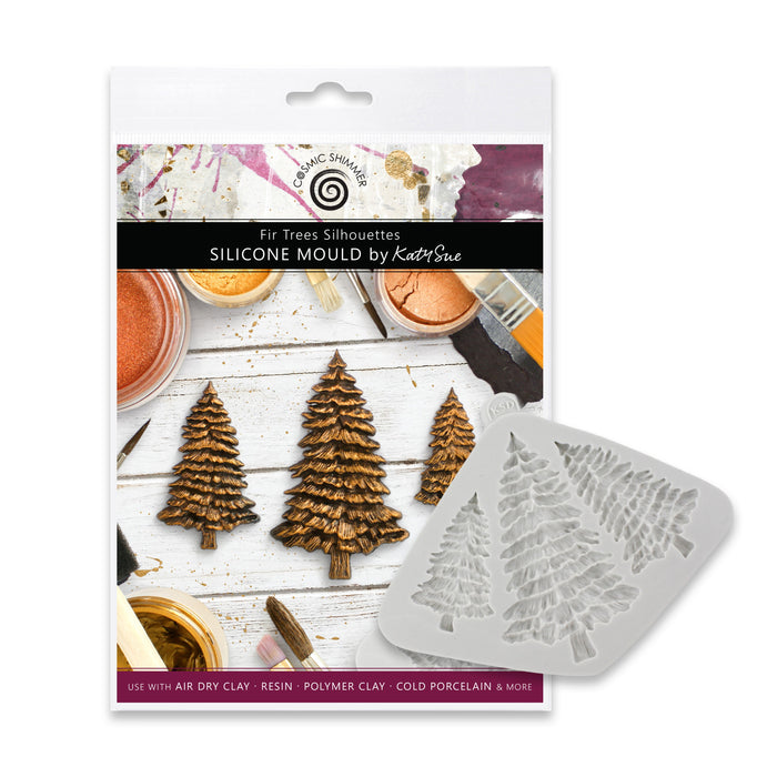 Cosmic Shimmer Fir Trees Silhouettes Silicone Mould