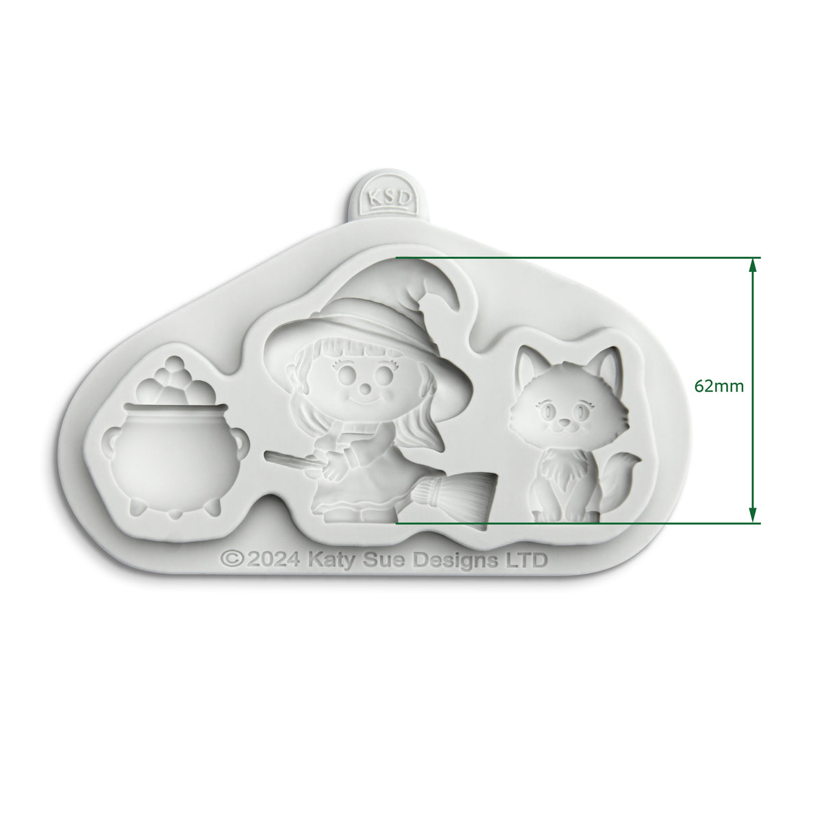 Halloween Witch, Cat & Cauldron Silicone Mould