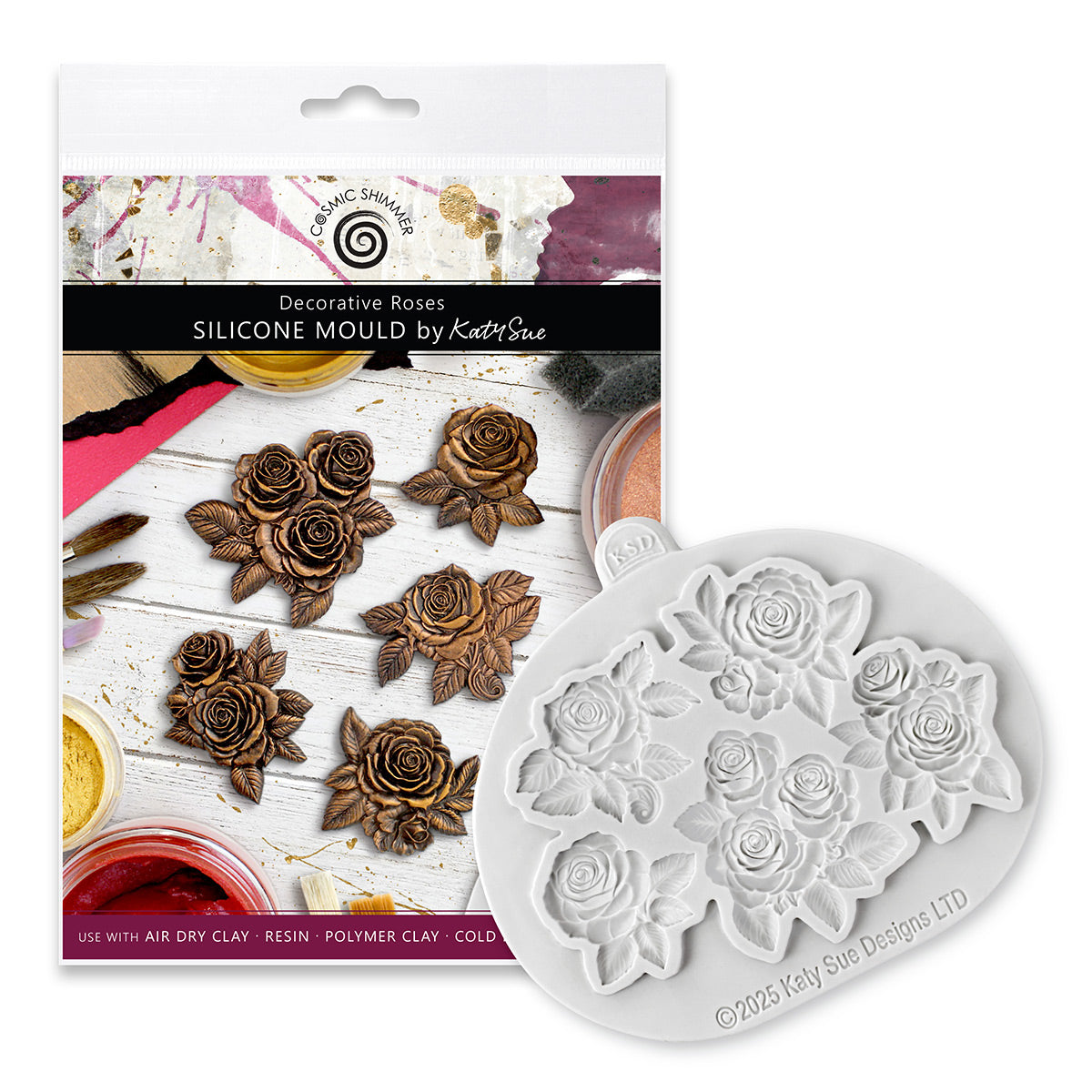 Cosmic Shimmer Decorative Roses Silicone Mould