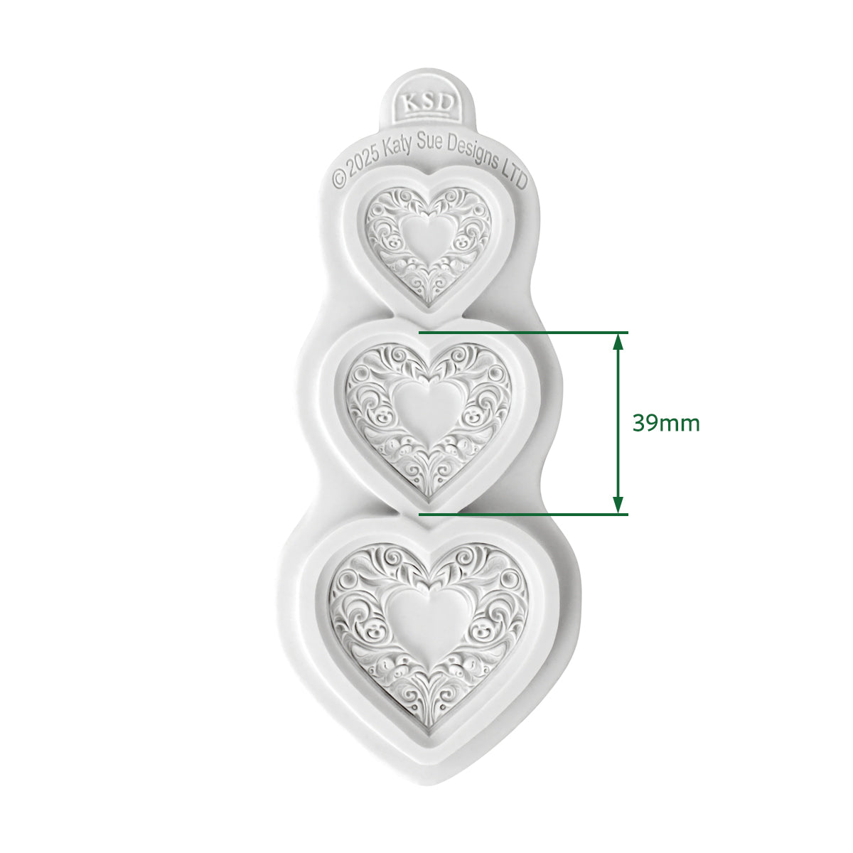 Cosmic Shimmer Ornate Heart Trio Silicone Mould