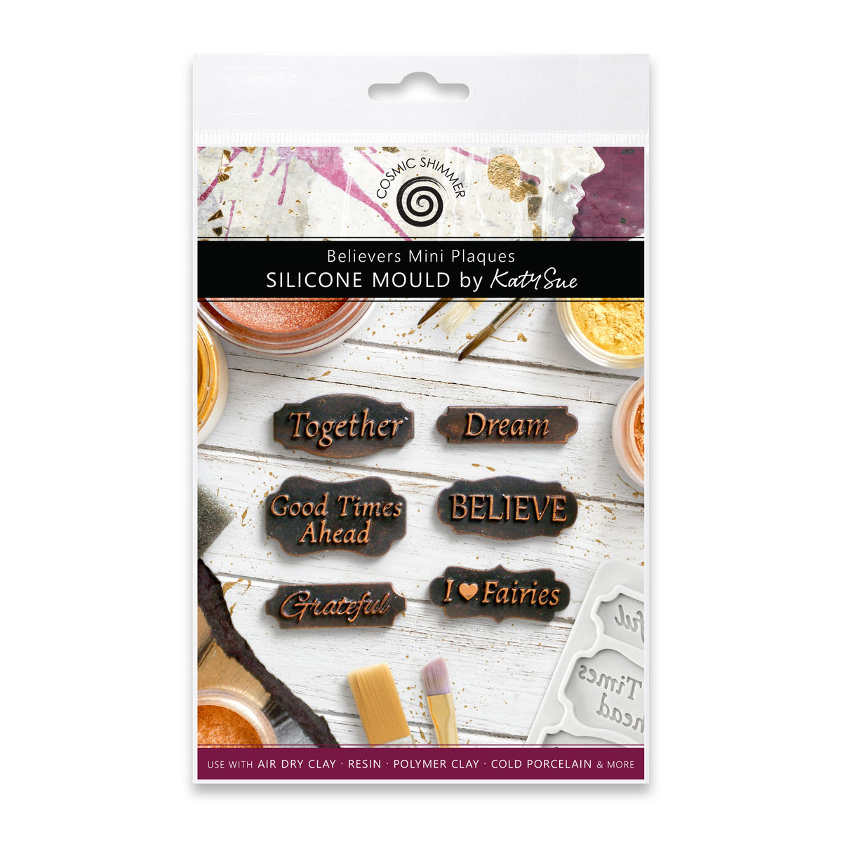 Cosmic Shimmer Believers Mini Plaques Silicone Mould | Katy Sue Designs