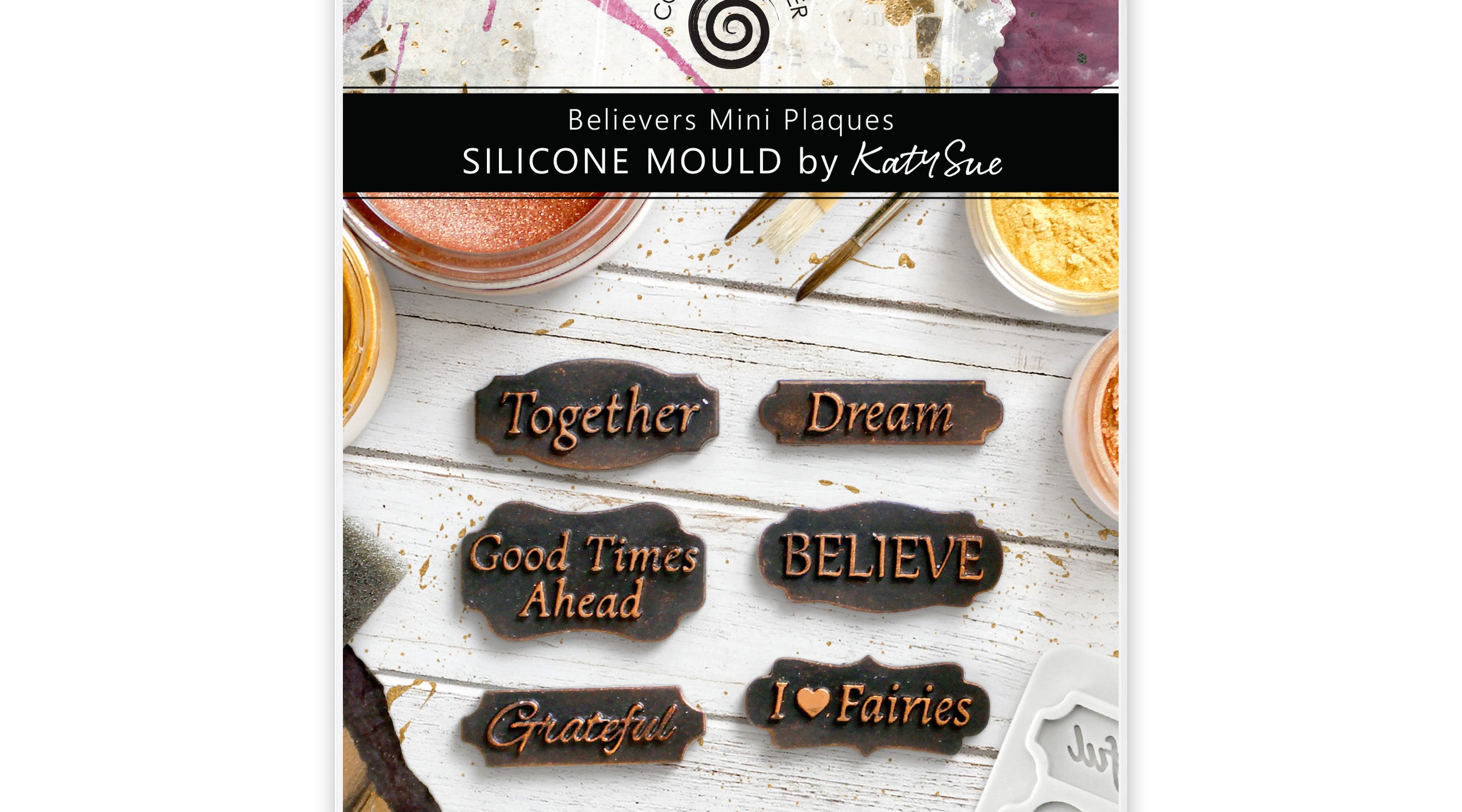 Cosmic Shimmer Believers Mini Plaques Silicone Mould | Katy Sue Designs