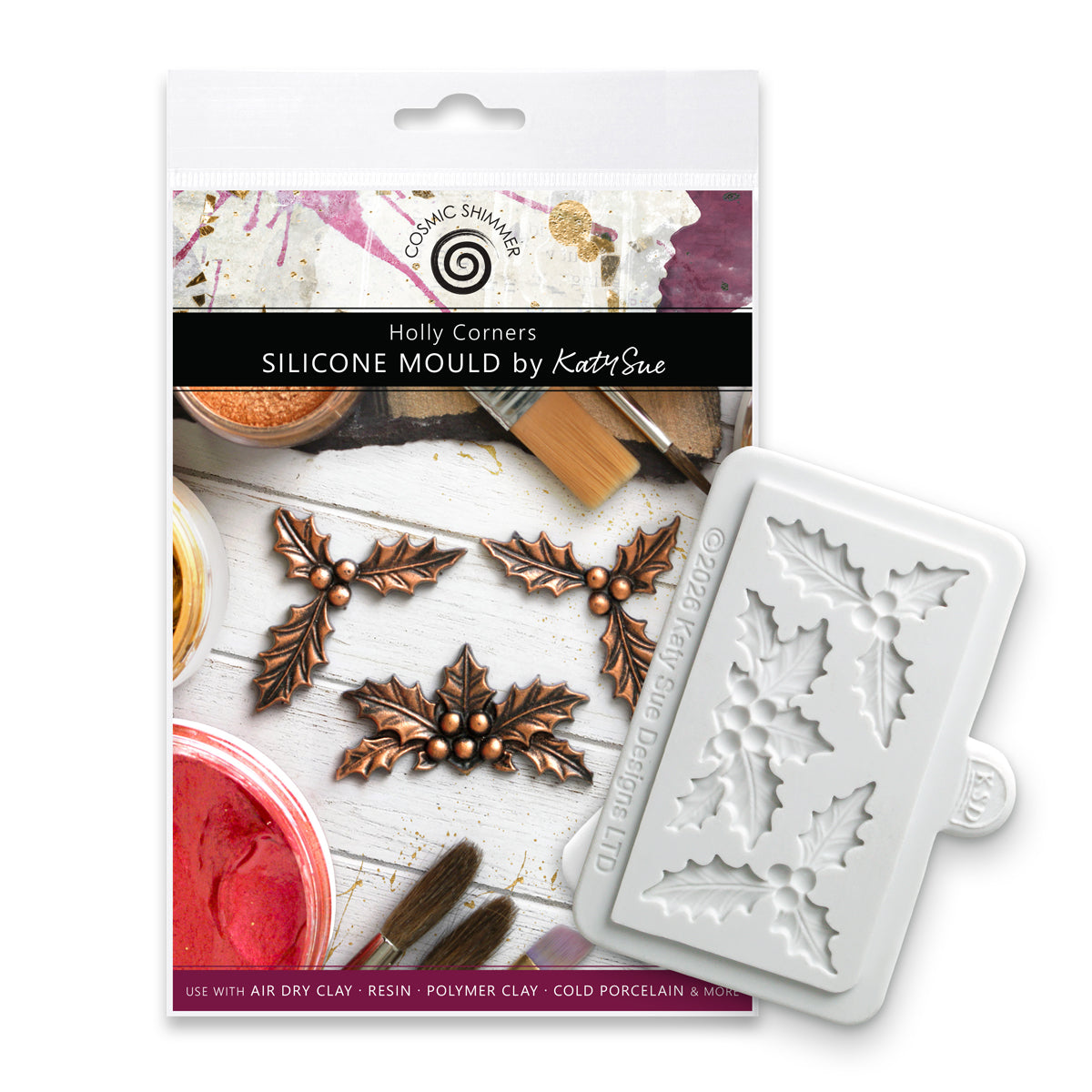 Cosmic Shimmer Holly Corners Silicone Mould