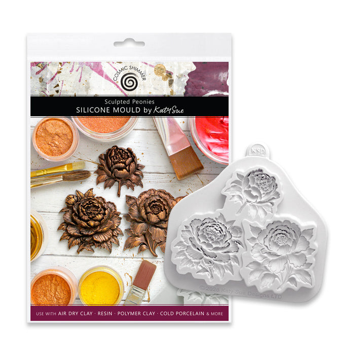 Cosmic Shimmer Sculpted Peonies Silicone Mould
