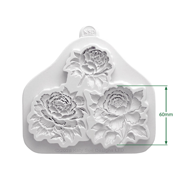 Cosmic Shimmer Sculpted Peonies Silicone Mould
