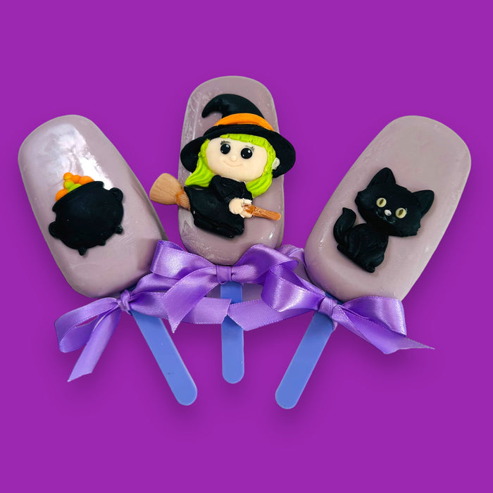 Halloween Witch, Cat & Cauldron Silicone Mould