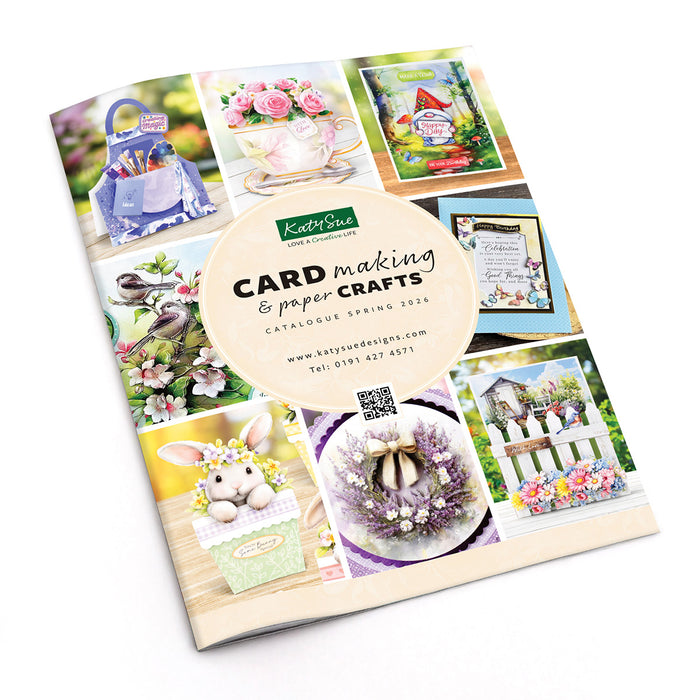Katy Sue card making and paper crafts product catalogue on a white background
