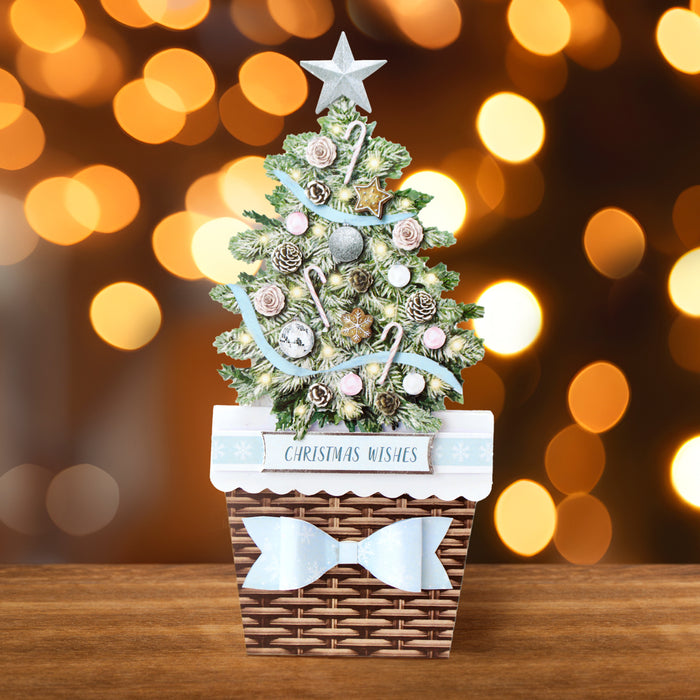 Gestanztes Decoupage – Weihnachtsstern und Weihnachtsbaum (4er-Pack)