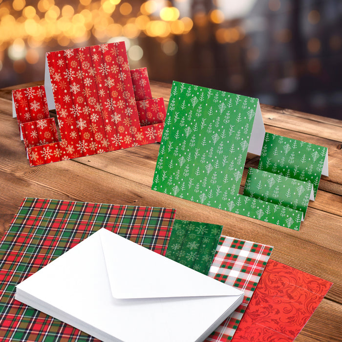 Christmas Stepper Cards & Envelopes - Pack of 12
