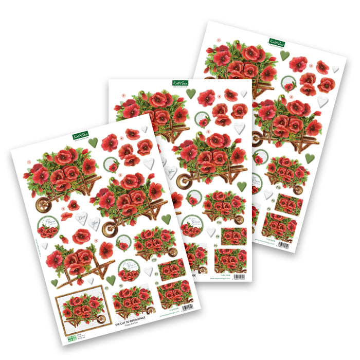 Die Cut Decoupage – Poppy Barrow (pack of 3)