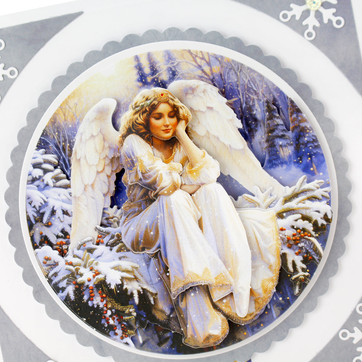 Die Cut Decoupage – Christmas Angel Bauble (pack of 3)