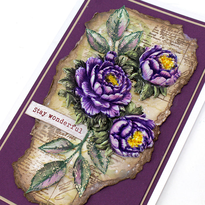 Cosmic Shimmer Sculpted Peonies Silicone Mould