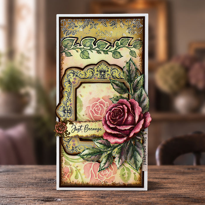 Cosmic Shimmer Heritage Rose 6x6 Mixed Media Elements Stencil
