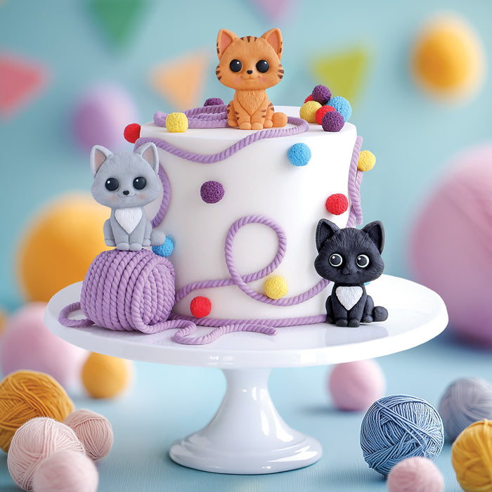 Cute Kitten Silicone Cake Mold Cat Easy Stand Cat Silicone Mould