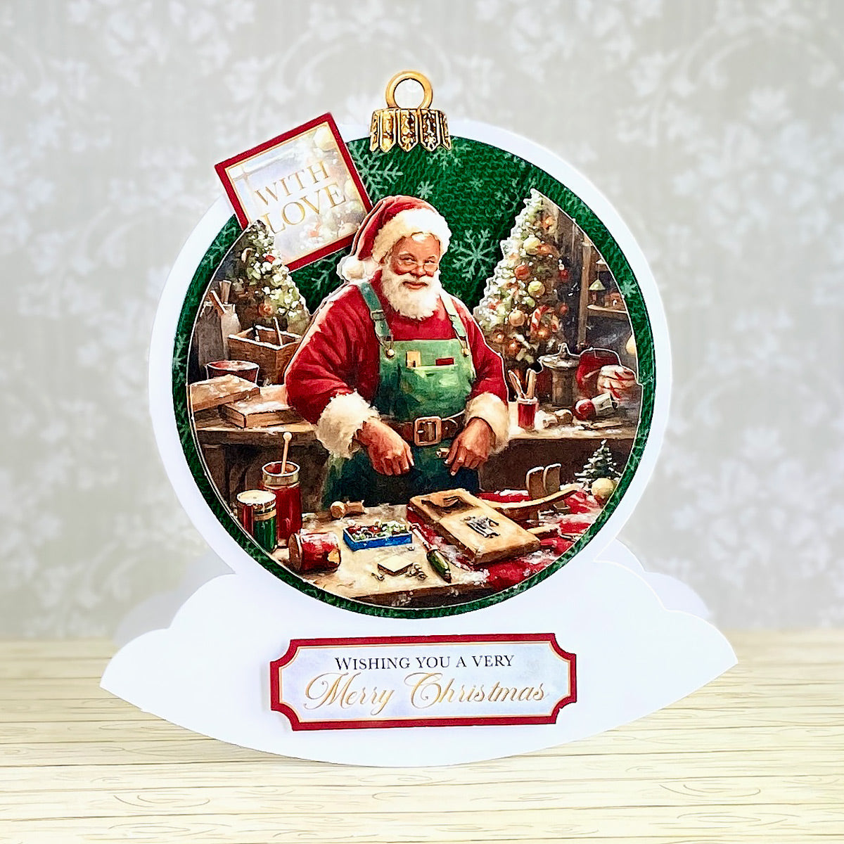 Die Cut Decoupage – Santa's Workshop Bauble (pack of 3)