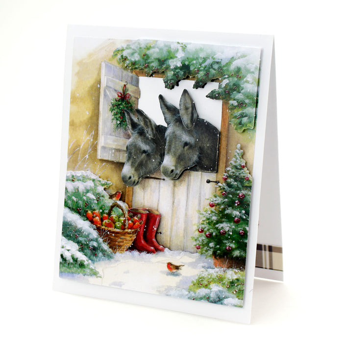 Die Cut Decoupage – Christmas Donkeys (pack of 3)