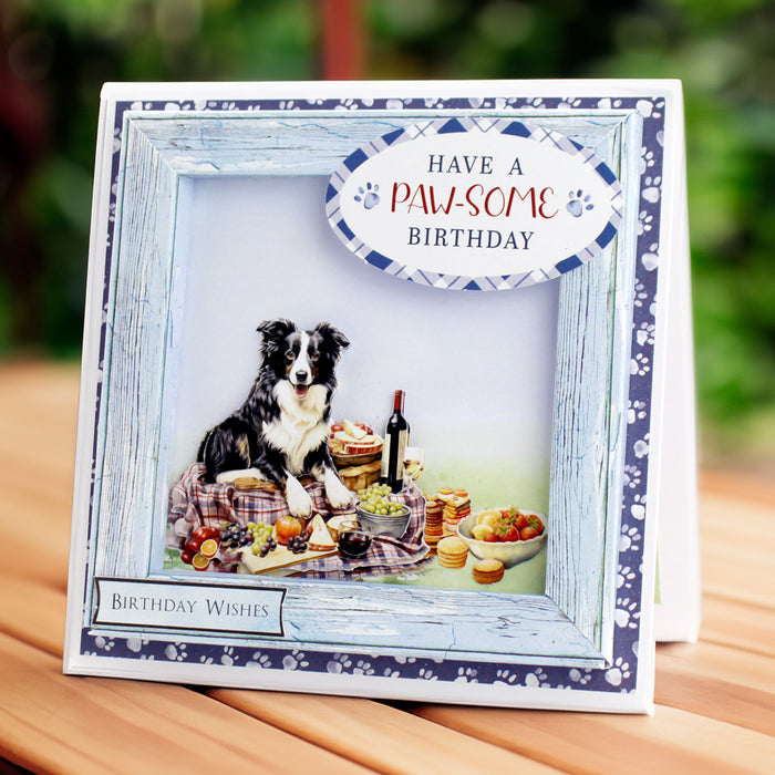 Card making frame example using Picnic Pups Insert Papers