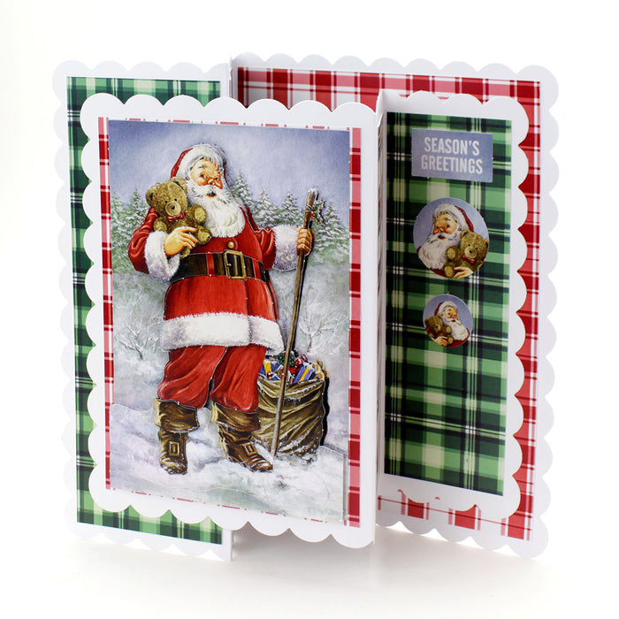Gestanztes Decoupage – Weihnachtsmann (3er-Pack)