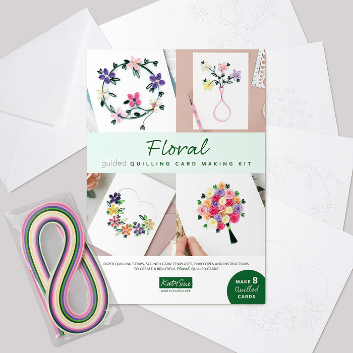Floral Guided Paper Quilling Card Making Kit
