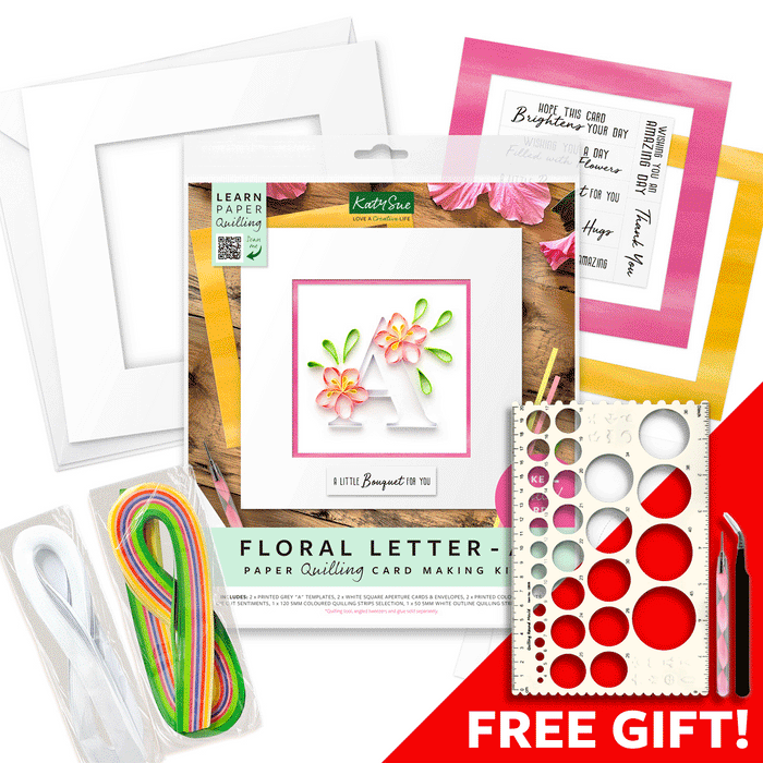 Floral Letter Paper Quilling Card Kit (choose a letter)