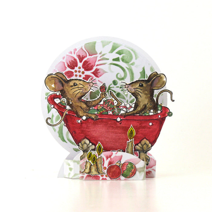 Pink Ink Designs - Poinsettia Perfection 6x6 Mixed Media Stencil