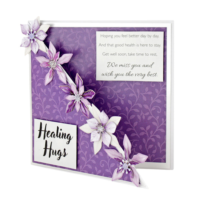 Dusky Violet Blooms, Die Cut Flowers & Leaves, 12 sheets