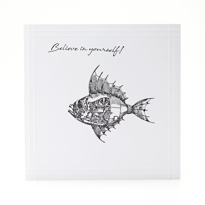 Steampunk Fish Pre Cut Rubber Stamp by Andy Skinner