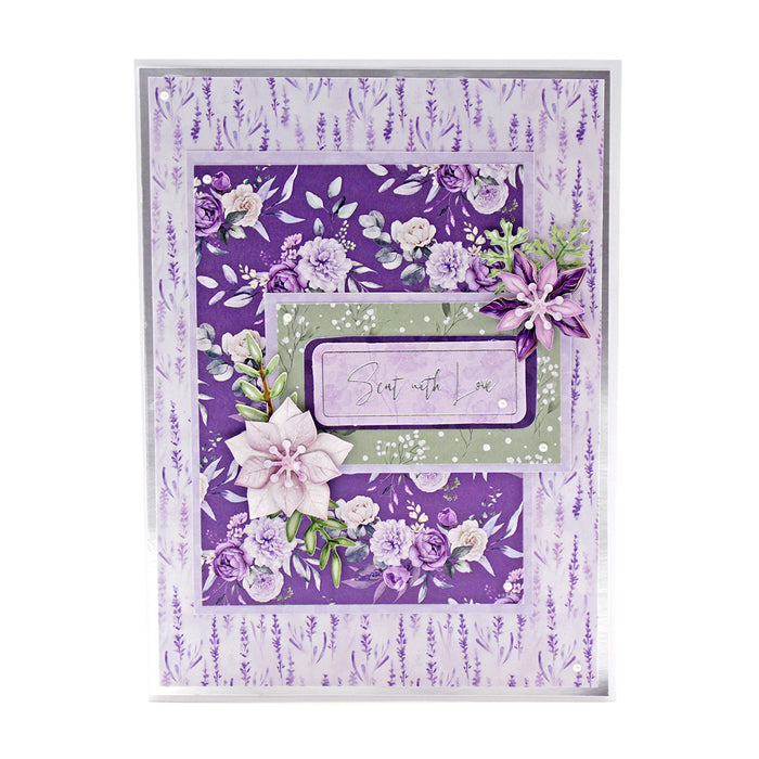 Dusky Violet Blooms, Die Cut Flowers & Leaves, 12 sheets