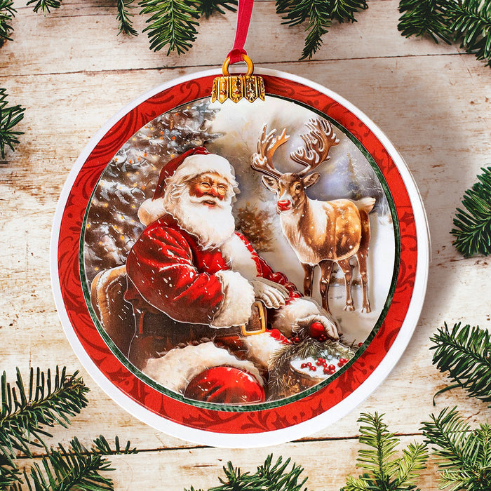 Die Cut Decoupage – Santa & Rudolph Bauble (pack of 3)