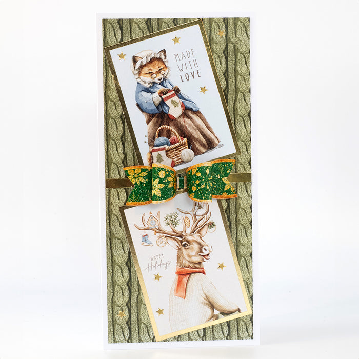 Kanban Crafts Festive Furry Fun, Foiled Paper Craft Toppers, 6 sheets