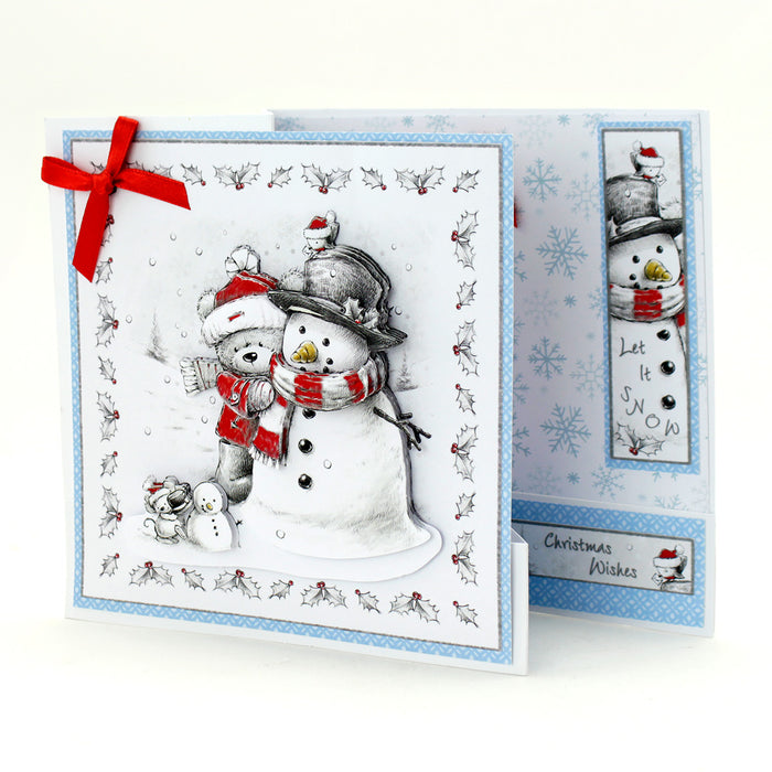 Die Cut Decoupage – Bear With Snowman (pack of 3)
