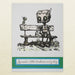 Stamp of a robot and a bird on a bench with a message saying 'Spread a little kindness every day'.