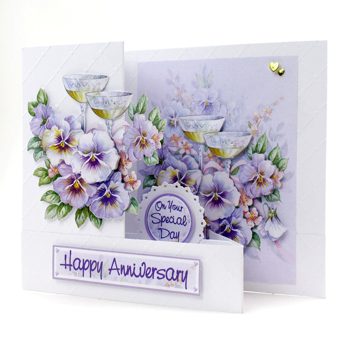 Die Cut Decoupage – Champagne and Violets (pack of 3)