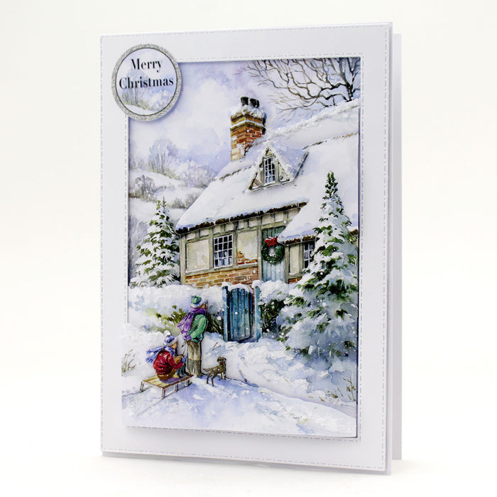 Gestanztes Decoupage – Snowy Cottage (3er-Pack)