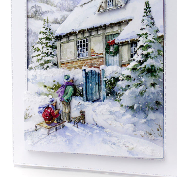 Gestanztes Decoupage – Snowy Cottage (3er-Pack)
