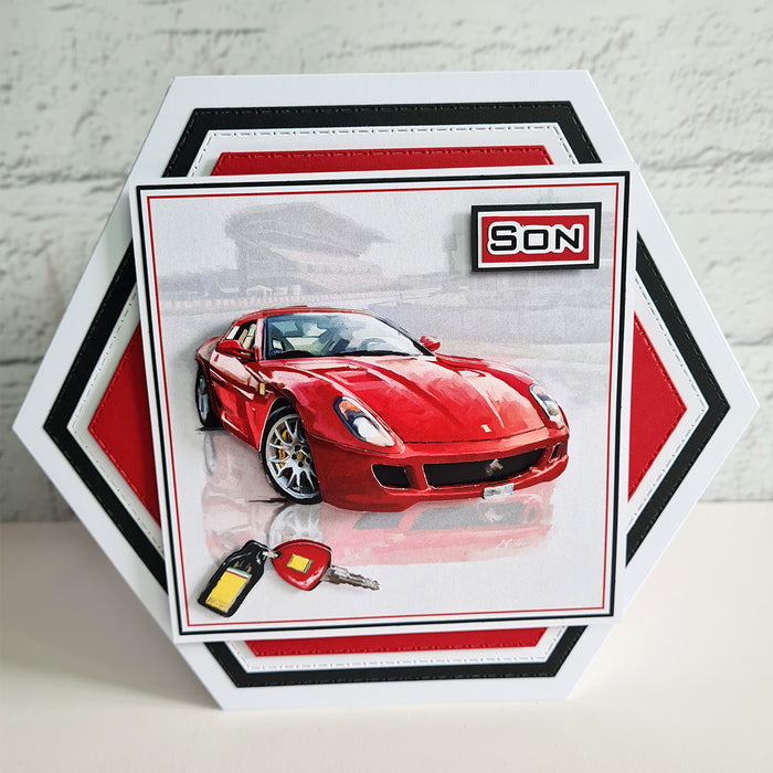 Gestanztes Decoupage – Red Racer (3er-Pack)