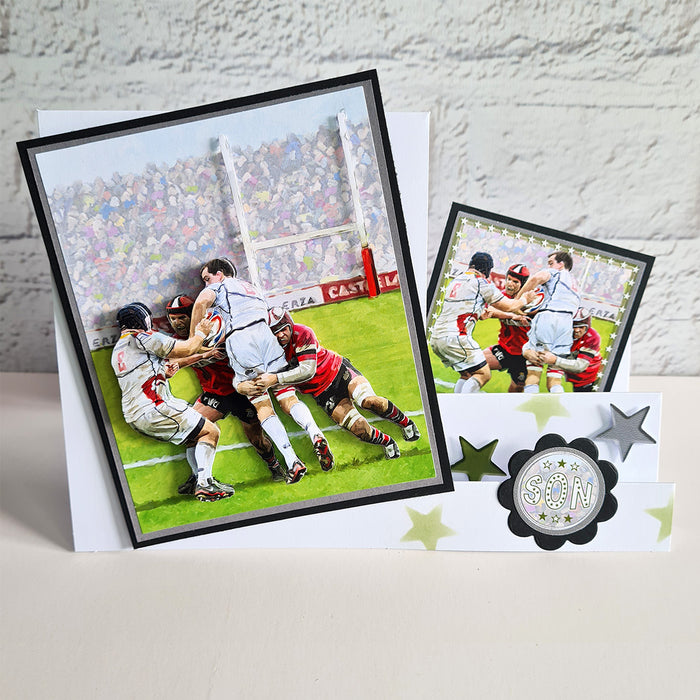 Gestanztes Decoupage – Rugby (3er-Pack)