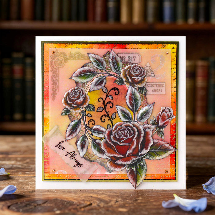 Cosmic Shimmer Gilded to Grunge Damask & Script Cardstock