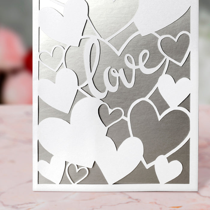 Love Hearts Card Paper Cutting Digital Template