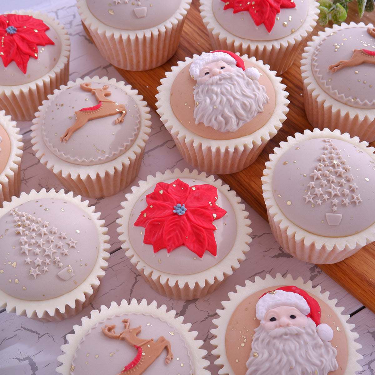 Weihnachtsstern Cupcake Topper Silikonform