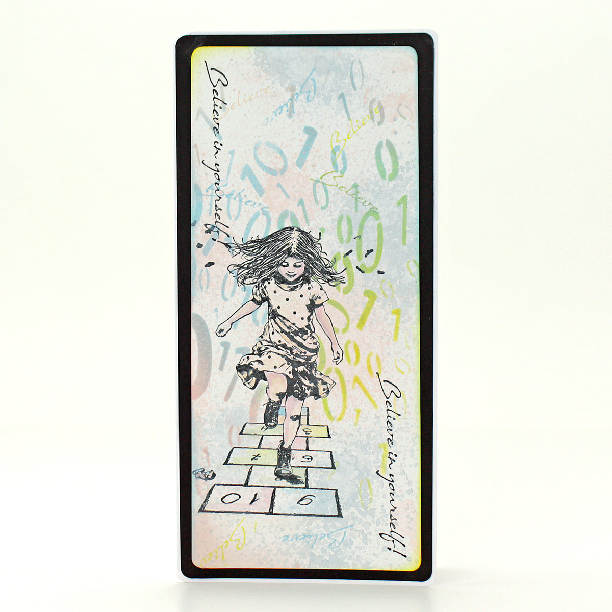 Binary 8x8 Mixed Media Stencil by Andy Skinner