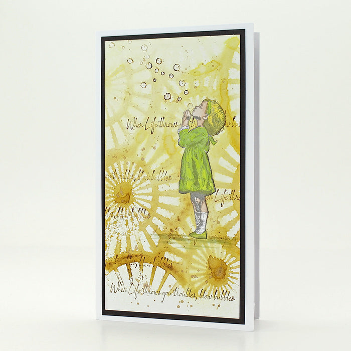 Blowing Bubbles Pre Cut Rubber Stamp Set by Andy Skinner