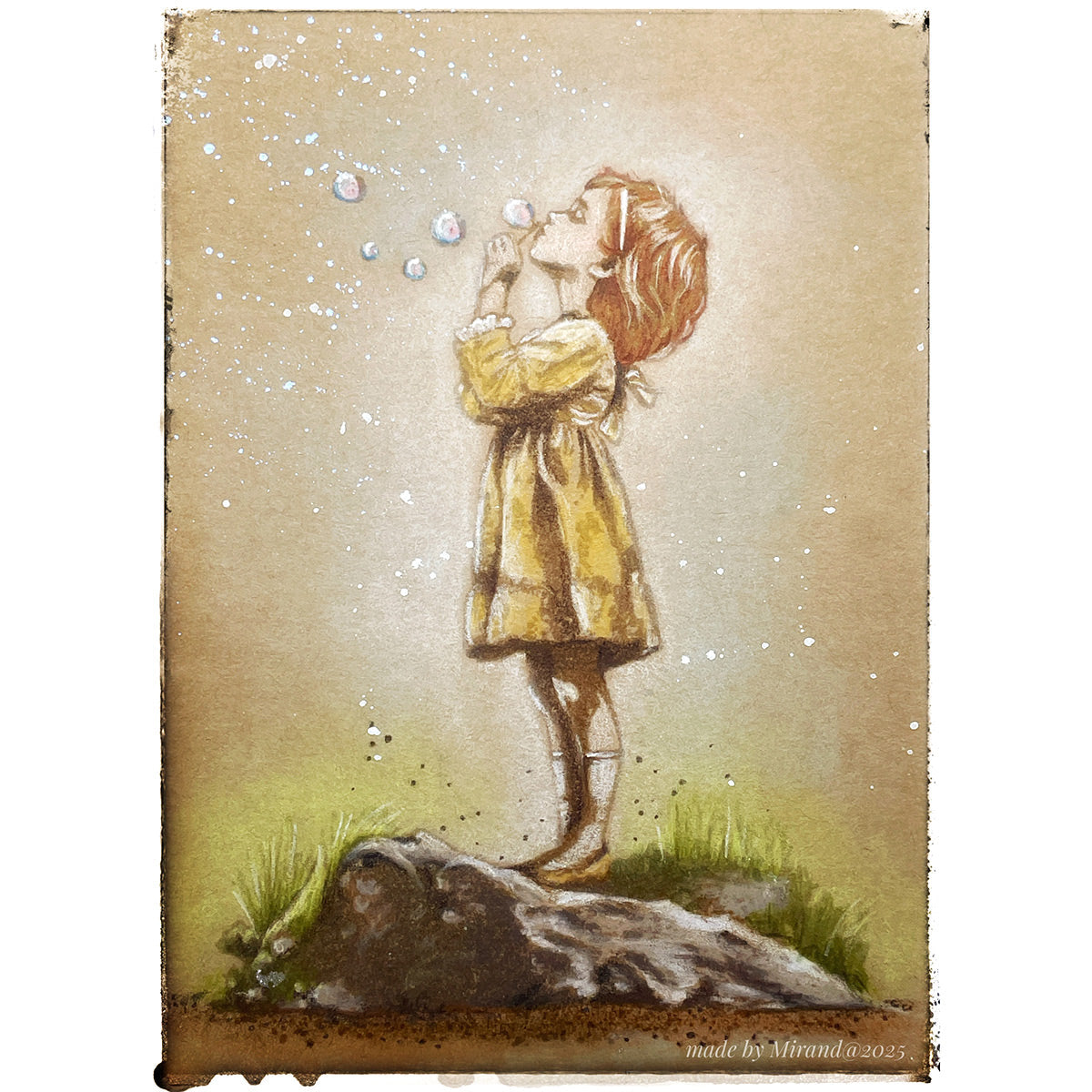 Blowing Bubbles Pre Cut Rubber Stamp Set by Andy Skinner