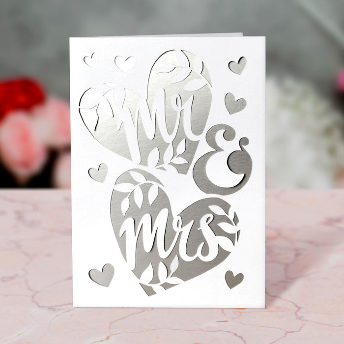 Mr & Mrs Card Paper Cutting Digital Templates, Set of 3