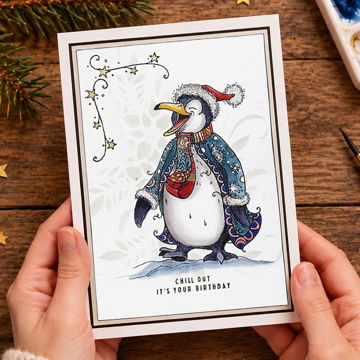 Pink Ink Designs - Flippin' Awesome Penguin, DL Stamp Set