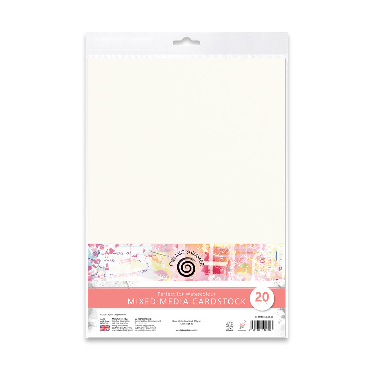 Mixed Media Cardstock 350gsm A4, Pack of 20