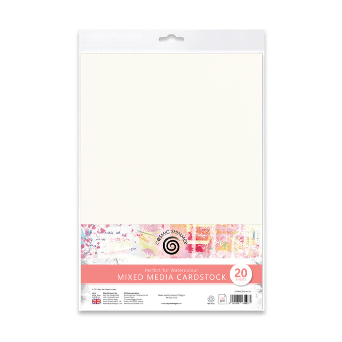 Mixed Media Cardstock 350gsm A4, Pack of 20