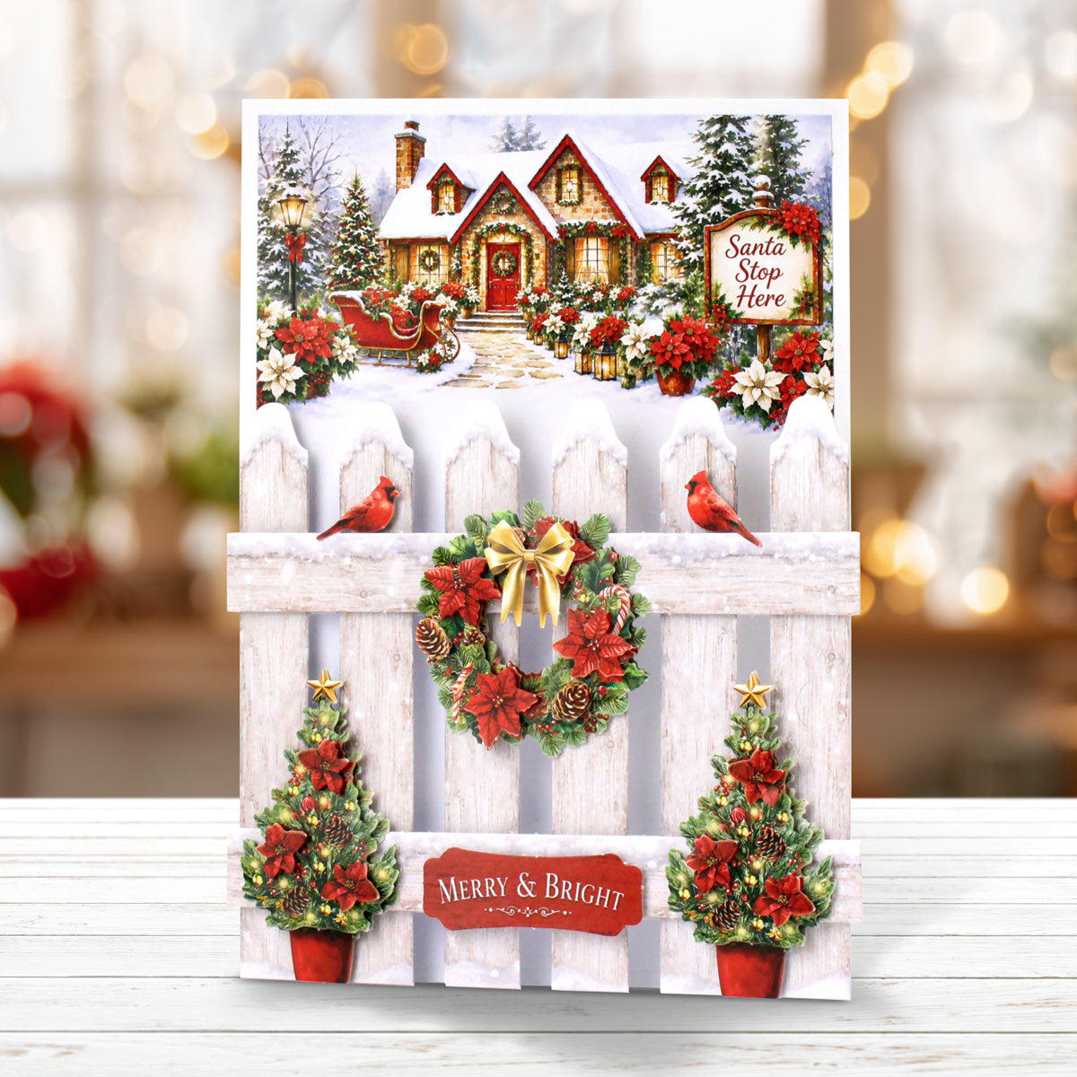 Poinsettia Garden Picket Fence Card Making Kit