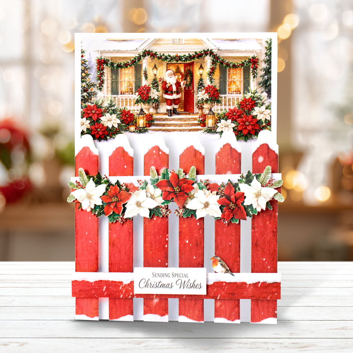 Poinsettia Garden Picket Fence Card Making Kit